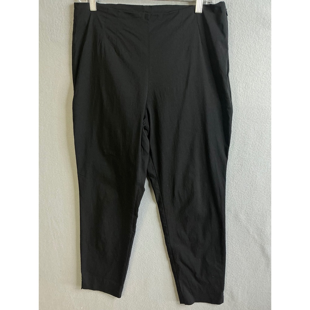Time and Tru Pants Women's 16 Black Cropped Pants Side Zip Career Casual